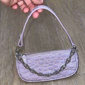 BY FAR Lilac Croc-Embossed Women's micro Bag